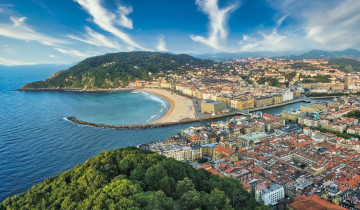 Beautiful,City,Of,San,Sebastian,,Spain.,Aerial,Photo,By,Drone