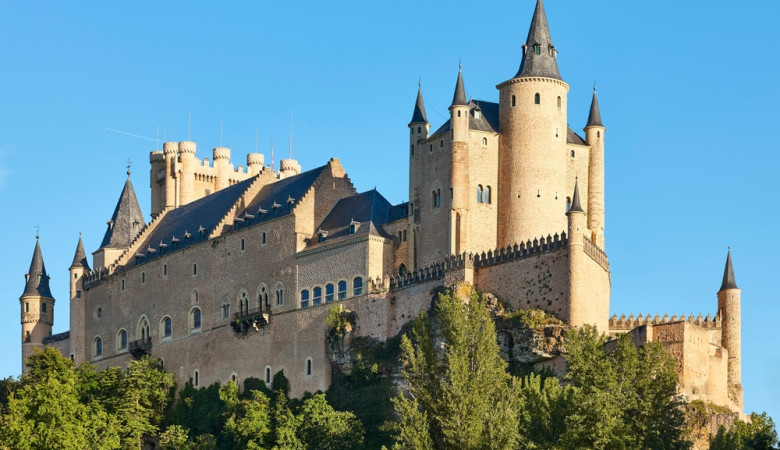 Segovia,Castle,Towers.,Picturesque,Medieval,Town,In,Spain